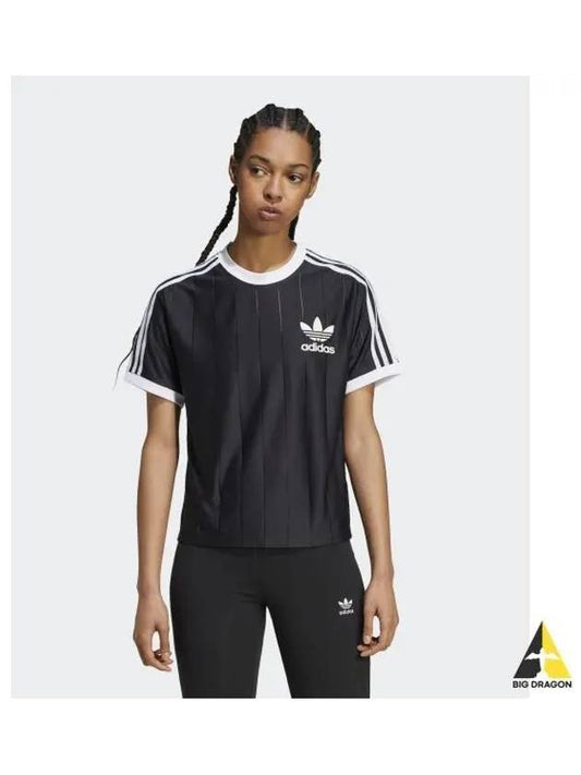 Adicolor 3 Stripes Pinstripe Short Sleeve T-Shirt Black - ADIDAS - BALAAN 2