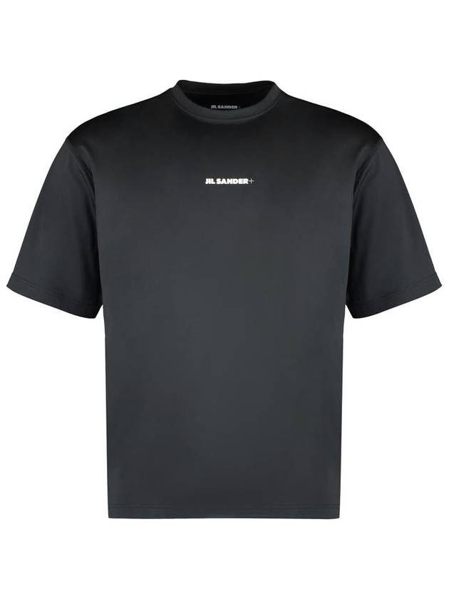 Logo Print Short Sleeve T-Shirt Black - JIL SANDER - BALAAN 2