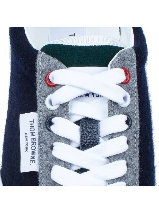 Melton Clear Sole Tech Runner Sneakers Navy Grey - THOM BROWNE - BALAAN 6