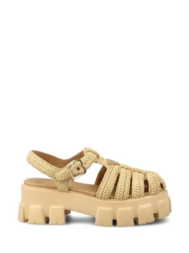 Monolith Crochet Cage Sandals Natural - PRADA - BALAAN 2