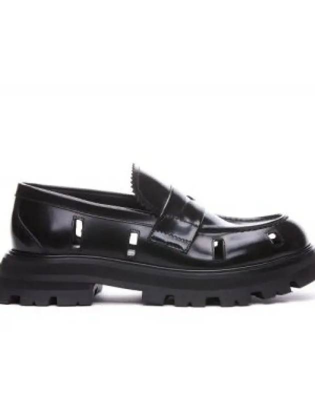 Cutout Flat Loafers Black - ALEXANDER MCQUEEN - BALAAN 2