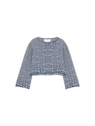 Women s striped pattern bell sleeve knit blue 271802 - EMPORIO ARMANI - BALAAN 1