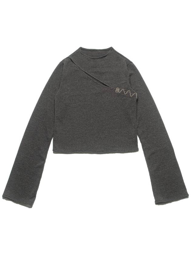 Cut Out Cropped Knit Top Charcoal - DON’T ASK MY PLAN - BALAAN 3