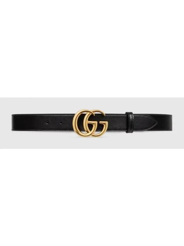 Men's GG Marmont Buckle Belt Black - GUCCI - BALAAN 2