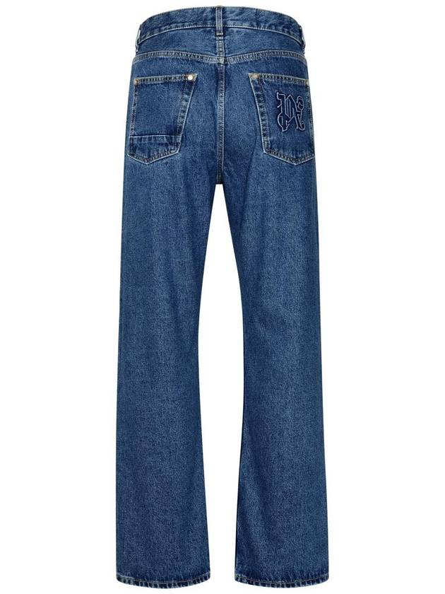 Denim Straight Pants PMYA043R24DEN0044010 LIGHT BLUE BLACK BLUE - PALM ANGELS - BALAAN 4