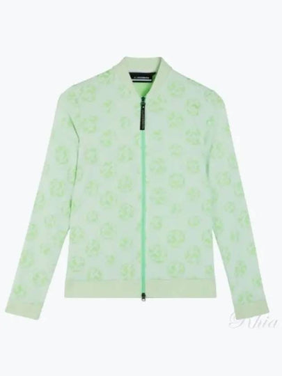 Sports Sphere Dot Jacquard Mid Layer Zip-Up Jacket Green White - J.LINDEBERG - BALAAN 2