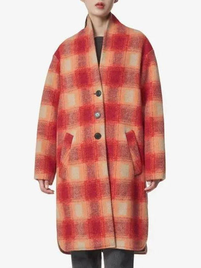 Women's Gabriel Wool Single Coat Orange - ISABEL MARANT - BALAAN 2