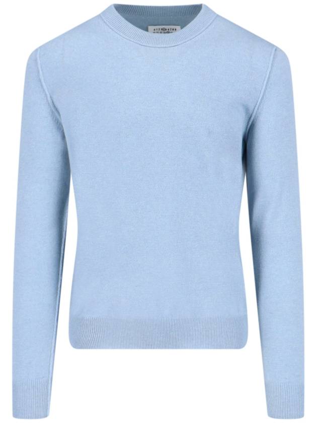 Crew Neck Cashmere Knit Top Pale Blue - MAISON MARGIELA - BALAAN 2