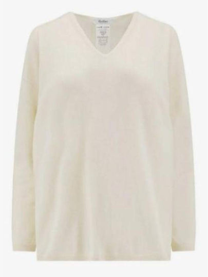 Freccia V-neck Cashmere Knit Top White - MAX MARA - BALAAN 2