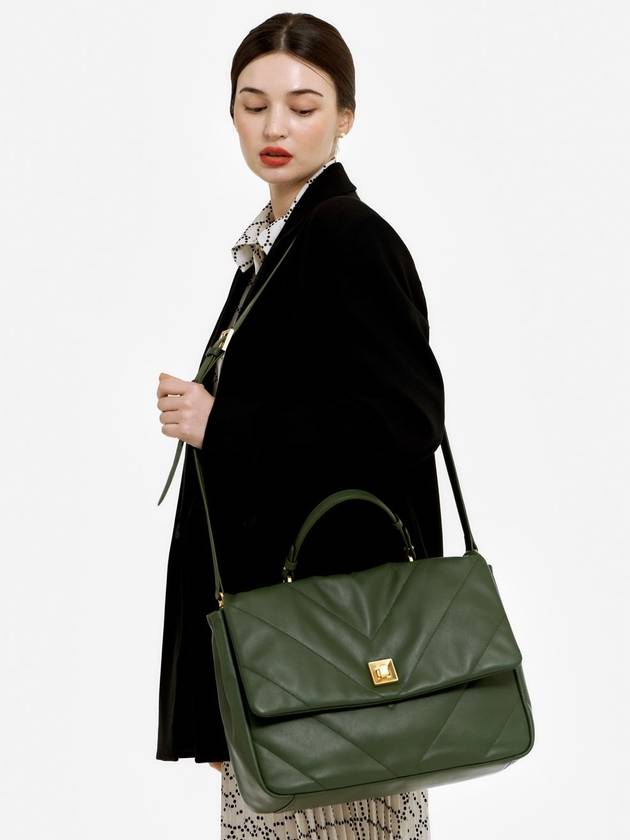 Women's Elegong Medium Tote Bag Briefcase Green - SUPERMOONDESIGN - BALAAN 5