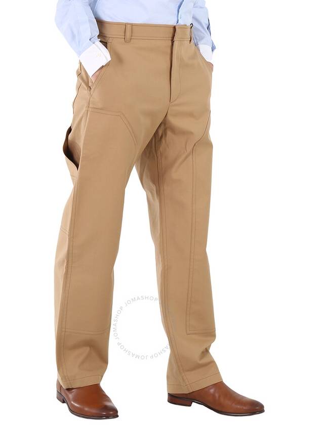 Cotton Twill Straight Pants Warm Walnut - BURBERRY - BALAAN 3