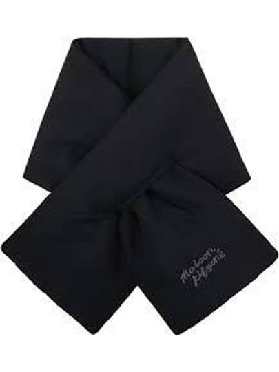 Embroidered Logo Puffer Scarf Black - MAISON KITSUNE - BALAAN 2