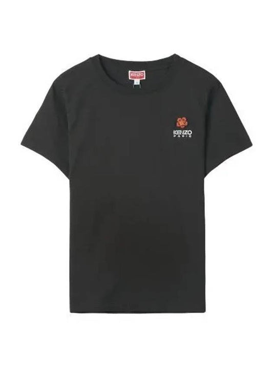 Crest Logo Classic Short Sleeve T Shirt Black Tee - KENZO - BALAAN 1