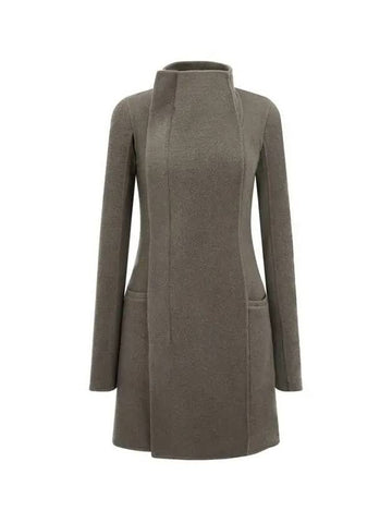 WOMEN Hidden zipup cashmere coat dark brown 271370 - RICK OWENS - BALAAN 1