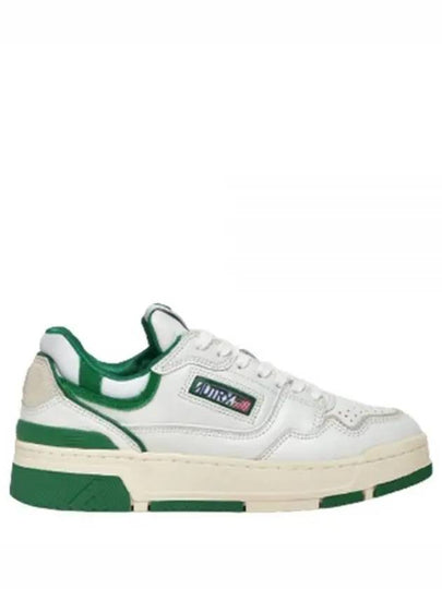 Men's CLC Leather Low Top Sneakers Green White - AUTRY - BALAAN 2