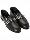 Chain Metal Logo Loafers Black - MIU MIU - BALAAN.