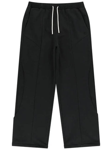 Curved Incision Heavy Sweat Wide Pants Black - OFFGRID - BALAAN 1