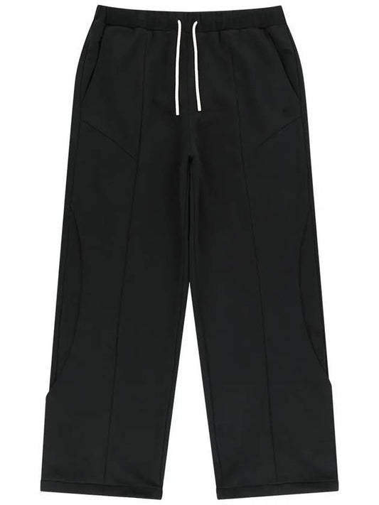 Curved Incision Heavy Sweat Wide Pants Black - OFFGRID - BALAAN 1