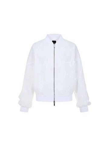 Women s Logo Pattern Raglan Blouson White 271857 - ARMANI EXCHANGE - BALAAN 1