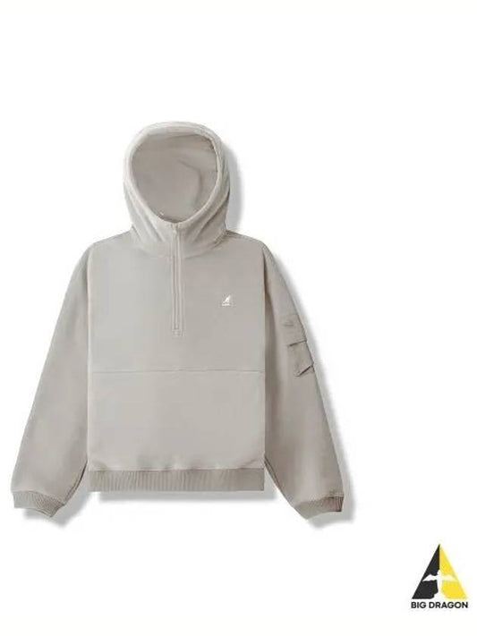 Microfleece Half Zip Hoodie 5151 Ivory - KANGOL - BALAAN 1