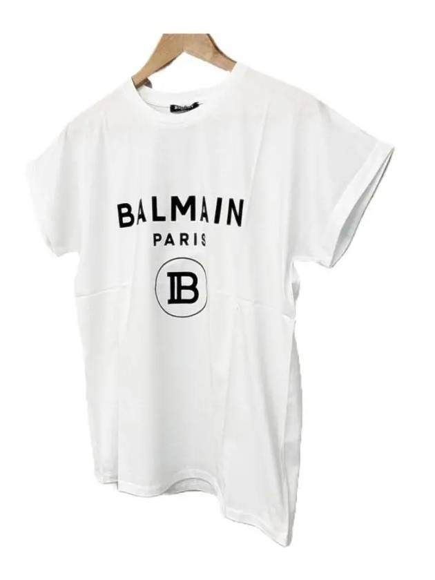 Logo Print Short Sleeve T-Shirt White - BALMAIN - BALAAN 3