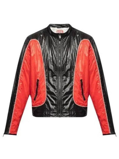 J Clay Shiny Ripstop Biker Jacket Black Red - DIESEL - BALAAN 2