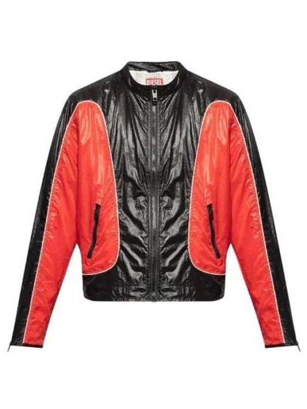 J Clay Shiny Ripstop Biker Jacket Black Red - DIESEL - BALAAN 2