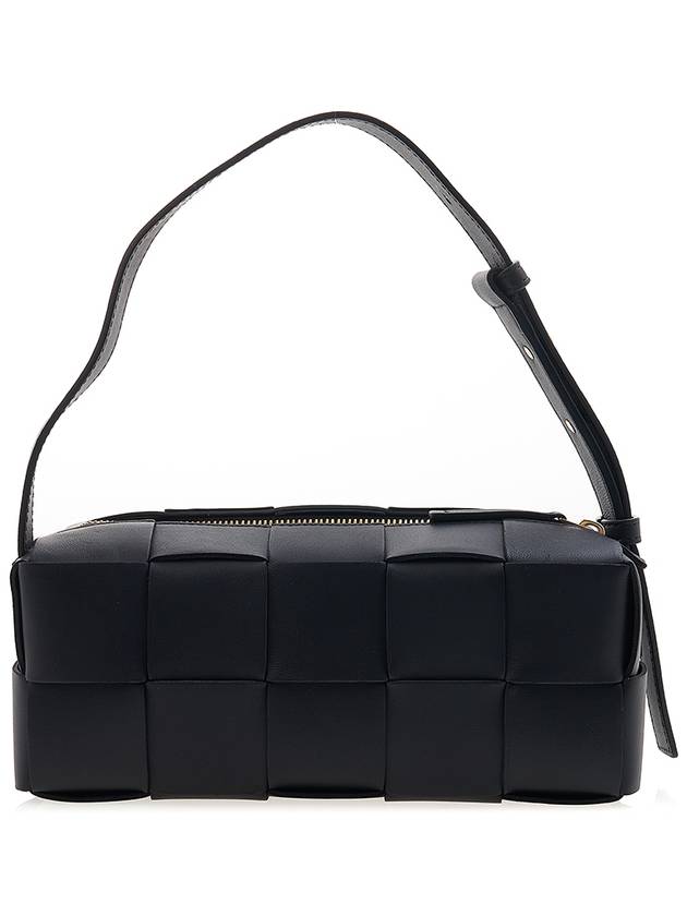 Brick Cassette Intrecciato Small Shoulder Bag Black - BOTTEGA VENETA - BALAAN 4