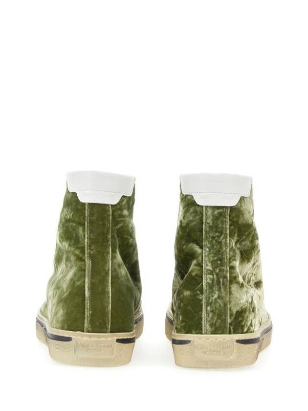 Malibu Velvet High Top Sneakers Green - SAINT LAURENT - BALAAN 4