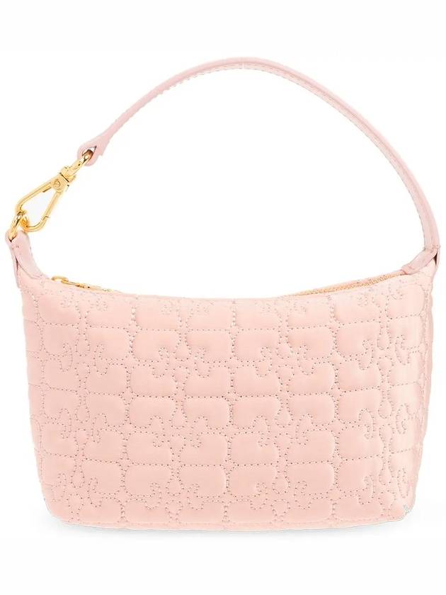 Butterfly Small Satin Shoulder Bag Pink - GANNI - BALAAN 3