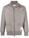 Alpaca Wool Zipper Bomber Jacket Grey - THOM BROWNE - BALAAN 1