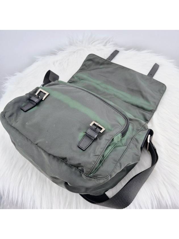 Nylon triangle logo messenger bag khaki - PRADA - BALAAN 6