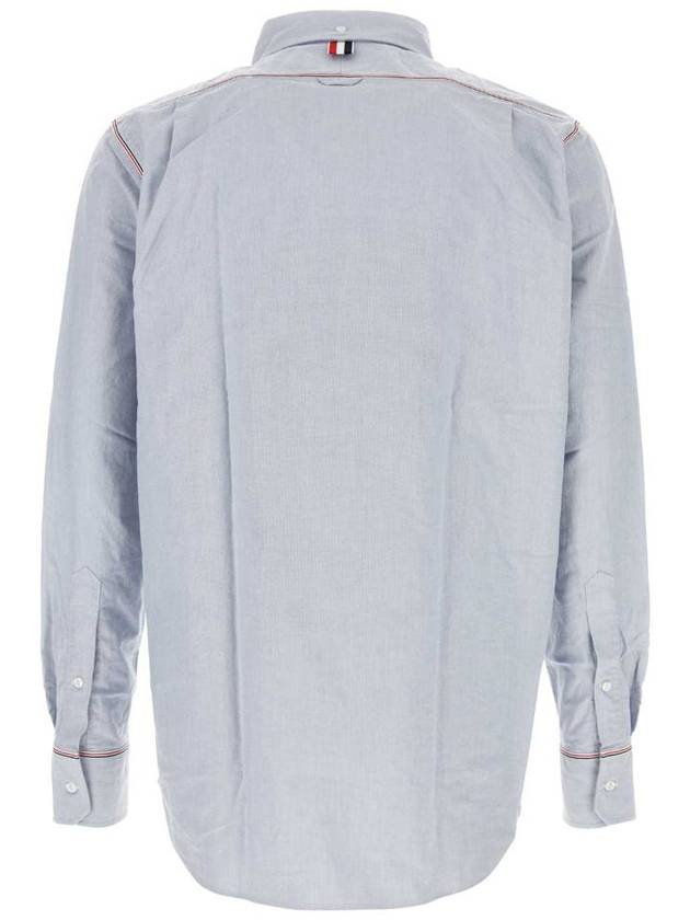 Oxford Grosgrain Framing Long Sleeve Shirt Light Blue - THOM BROWNE - BALAAN 3