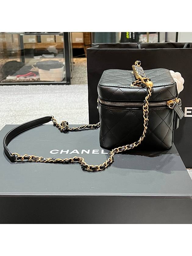 Gold Hardware Cosmetic Case Chain Mini Bag Black - CHANEL - BALAAN 5