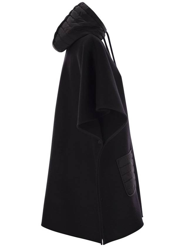 Women's Hooded Down Cape Black - MONCLER - BALAAN 4