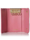 Gold Logo Plaque Matelasse Leather Key Holder Pink - MIU MIU - BALAAN 5