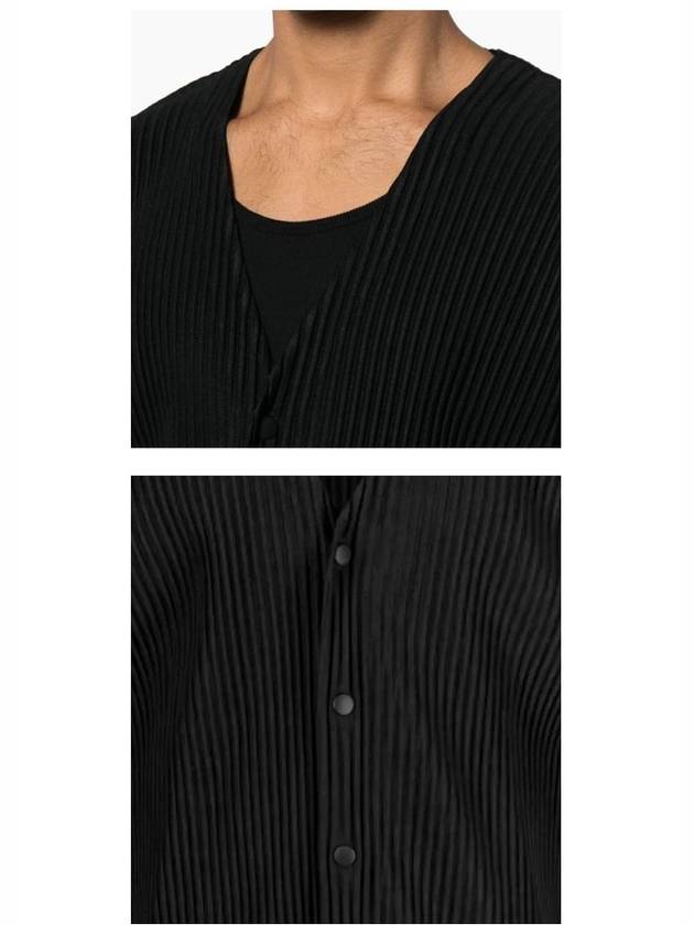 Pleated Button Cardigan Black - ISSEY MIYAKE - BALAAN 6