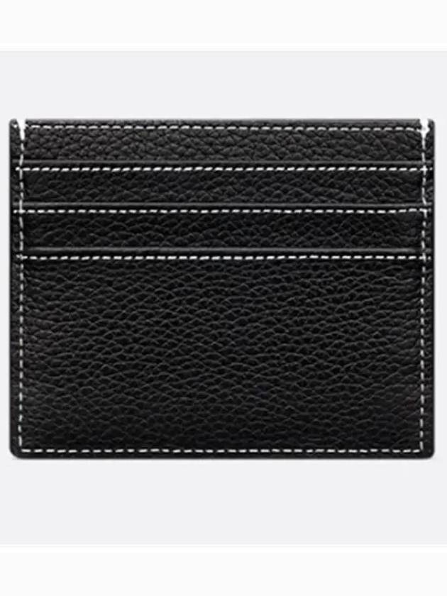 Saddle Grain Leather Card Wallet Black - DIOR - BALAAN 3