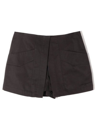 Gabardine Wrap Effect Mini A-Line Skirt Brown - MSGM - BALAAN 2