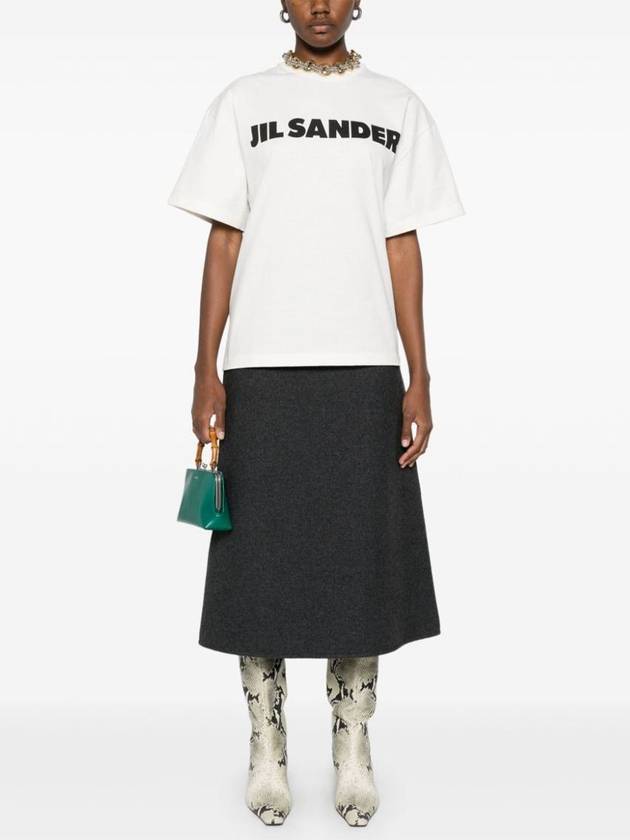 Print Logo Short Sleeve T-Shirt White - JIL SANDER - BALAAN 4