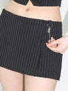 Pinstripe Skirt with Shorts BLACK - CLUT STUDIO - BALAAN 3