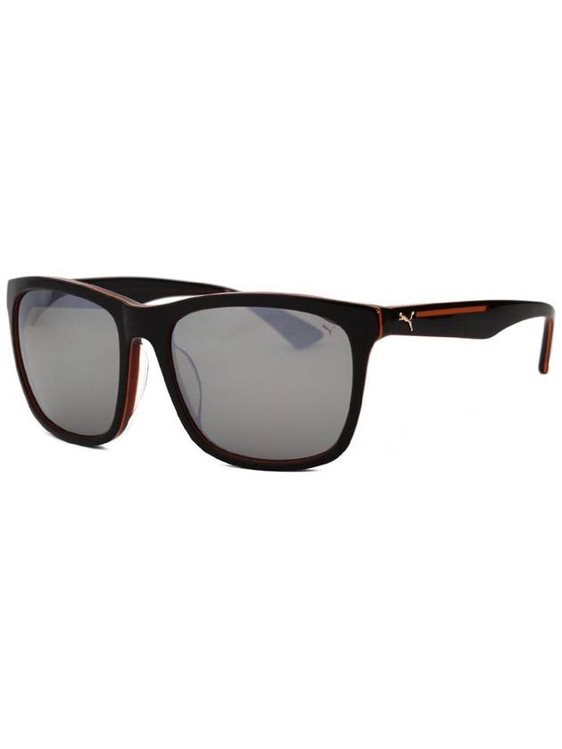 PU0087SK 003 Square Horn Rim Over Asian Fit Mirror Sunglasses - PUMA - BALAAN 1