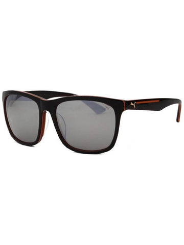 PU0087SK 003 Square Horn Rim Over Asian Fit Mirror Sunglasses - PUMA - BALAAN 1