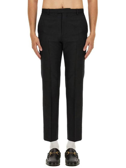 Wool Blend Straight Pants Black - GUCCI - BALAAN 2