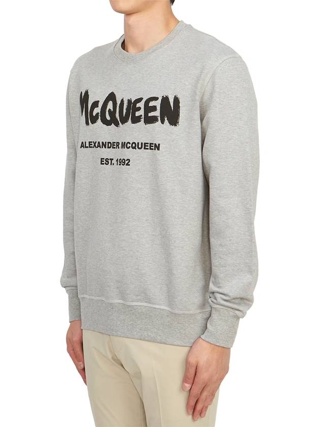 Graffiti Logo Sweatshirt Grey - ALEXANDER MCQUEEN - BALAAN 3