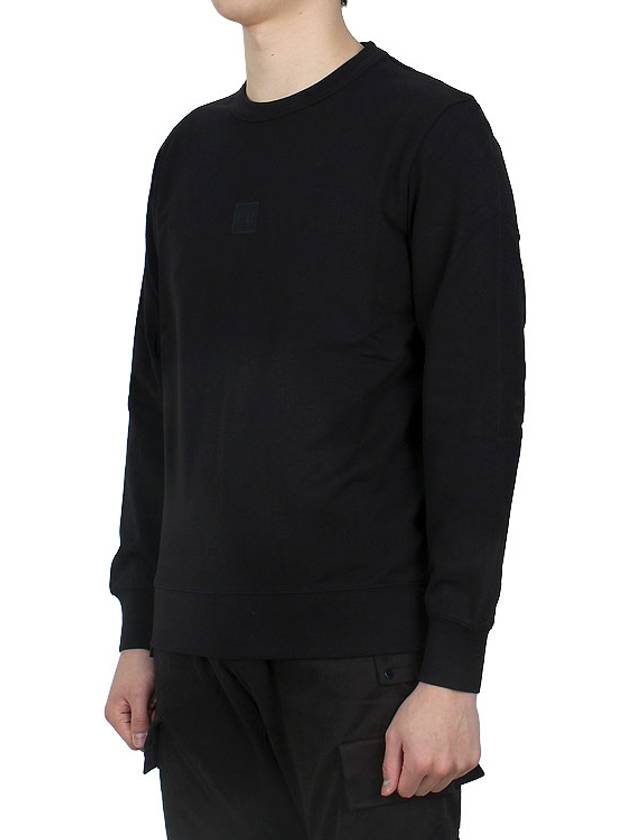 Logo Patch Cotton Sweatshirt Black - CP COMPANY - BALAAN 4