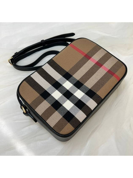 Checked Leather Camera Cross Bag Brown - BURBERRY - BALAAN 2