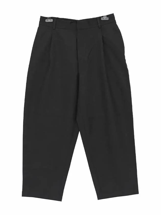 Cropped Pleated Tailored Light Technical Wool Straight Pants Anthracite - MAISON KITSUNE - BALAAN 3