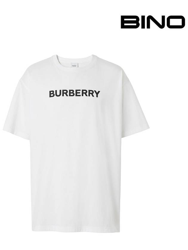 logo print cotton short sleeve t-shirt white - BURBERRY - BALAAN 2