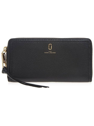 Logo Zipper Leather Long Wallet Black - MARC JACOBS - BALAAN 1